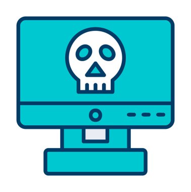Bilgisayar korsanlığı simgesi, basit bir stil. vektör