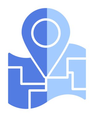 Konum iğnesi, vektör illüstrasyonlu harita simgesi