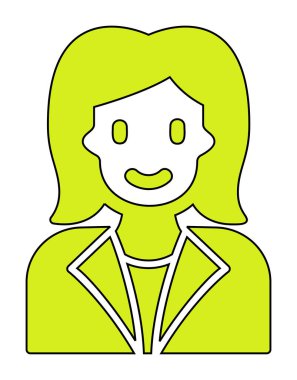 kadın avatar simgesi, vektör illüstrasyonu 