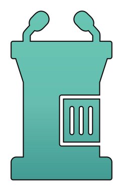 hoparlör kürsü simgesi vektör illüstrasyonu                         