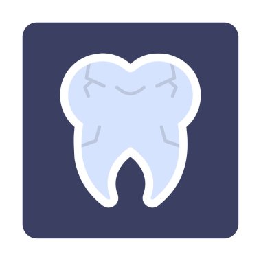 Kırık diş simgesi, vektör illüstrasyonu  