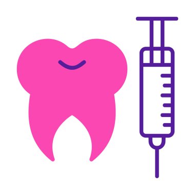 Diş bakımı anestezi ikonu vektör illüstrasyonu 
