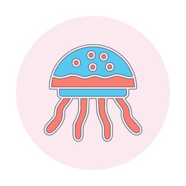 Denizanası. Web simgesi basit illüstrasyon 