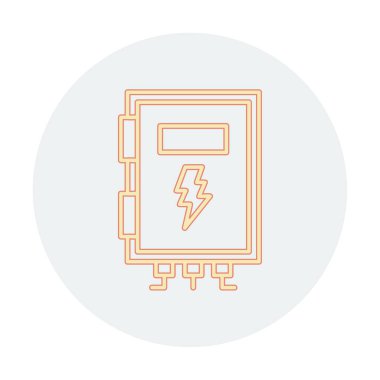 Güç simgesi, vektör illüstrasyonu. Yüksek Voltaj Kutusu              