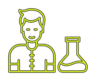 Basit vektör izole illüstrasyondaki bilim adamı simgesi                                    