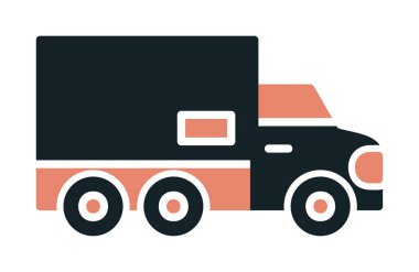 dağıtım kamyonu simgesi, vektör illüstrasyonu