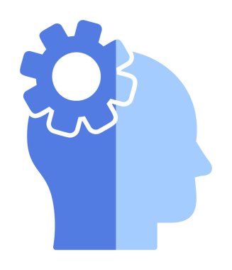 Düşünen baş simgesi, vektör çizimi basit tasarım