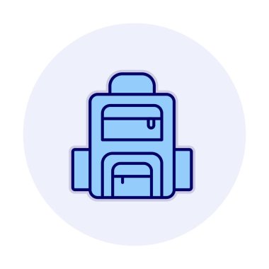 Sırt çantası ikon vektörü. Okul sırt çantası tabelası. izole edilmiş sınır sembolü çizimi