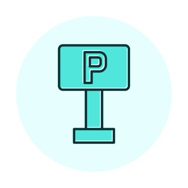 Park yeri simgesi. Web için park vektörü simgelerinin özet çizimi