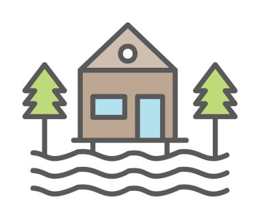 Bir Resort simgesinin vektör illüstrasyonu