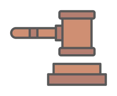 Yargıç Tokmak ikonu. vektör çizimi tasarımı