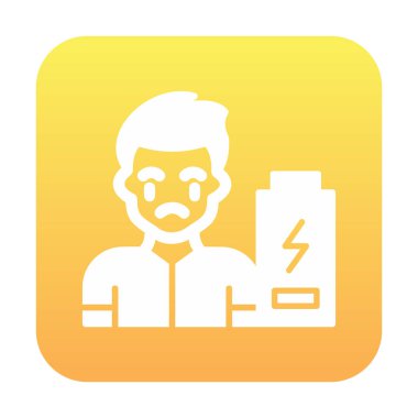 Enerji bataryası olmayan bir adamın vektör çizimi 