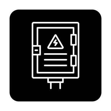 Elektrik Paneli düz simgesi, vektör illüstrasyonu                            