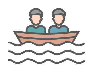 Basit tekne simgesi, vektör illüstrasyonu