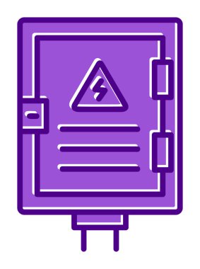 Elektrik Paneli düz simgesi, vektör illüstrasyonu                            