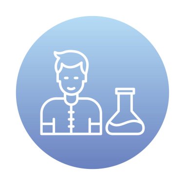 Basit vektör izole illüstrasyondaki bilim adamı simgesi                                    