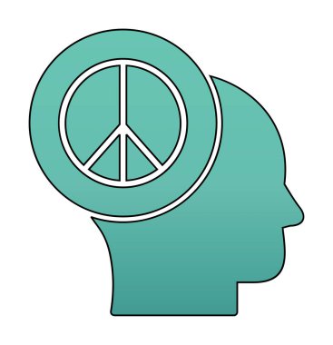 kafa simgesi barış sembolü, vektör illüstrasyonu basit tasarım