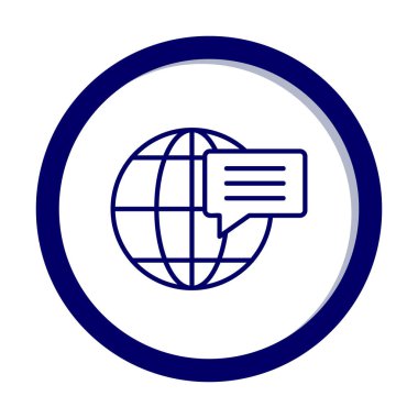 Dünya İletişim vektör simgesi modern illüstrasyon             