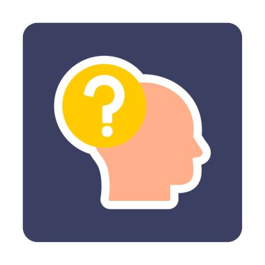 İnsan başlı soru işareti, satır biçimi simgesi 