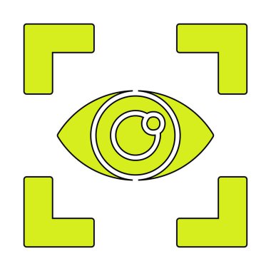 Vizyon düz simgesi, vektör çizim