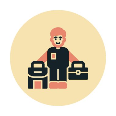 Mülteci Web simgesi, vektör illüstrasyonu 