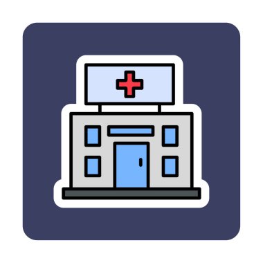 Tıp hastanesi vektör illüstrasyonu                             