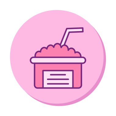 Saman simgesi vektör illüstrasyonlu köpüklü içecek 