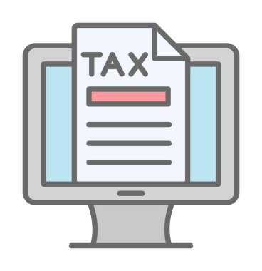 Çevrimiçi Vergi simgesi vektör çizimi