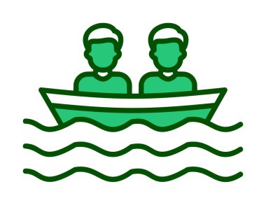 Basit tekne simgesi, vektör illüstrasyonu