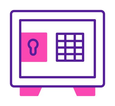 Güvenli kutu simgesi, vektör illüstrasyonu 