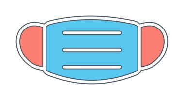 Tıbbi veya Cerrahi Yüz Maskesi. Virüs Koruma. Solunum maskesi takıyorum. Sağlık ve Coperid 19 Önleme Konsepti. Vektör İllüstrasyonu