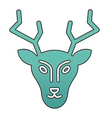 Geyik. Web simgesi basit illüstrasyon