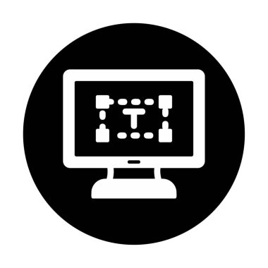 Bilgisayar metin düzenleyici simgesi, vektör illüstrasyonu