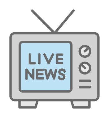 Basit Canlı Haber simgesi, vektör illüstrasyonu