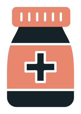 Düz tarzda ilaç şişesi simgesi 