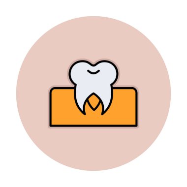 Azı dişi simgesi, vektör illüstrasyonu  