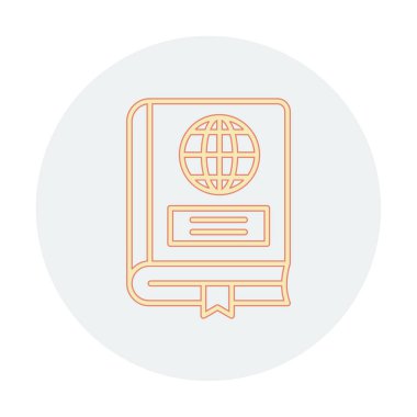 Coğrafya Kitabı web simgesi, vektör illüstrasyonu 