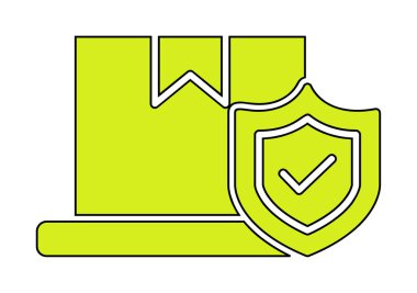 İşaretleme simgesi, vektör illüstrasyonlu kutu 