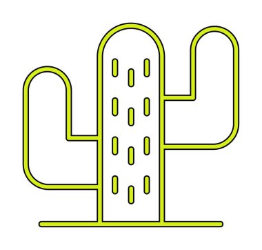 Kaktüs simgesi, basit tasarım çizimi  