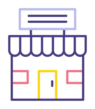 dükkan simgesi, vektör illüstrasyonu basit tasarım