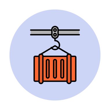 kargo vinç simgesi, vektör illüstrasyon tasarımı