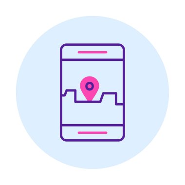 Akıllı telefon GPS simgesi, vektör illüstrasyonu 