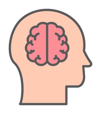 Moda Biçimli Beyin Simgesi İzole Arkaplan