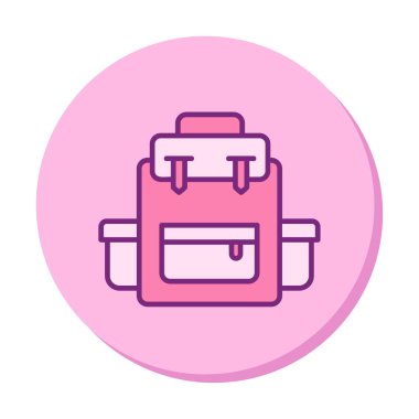 Sırt çantası ikon vektörü. Okul sırt çantası tabelası. izole edilmiş sınır sembolü çizimi