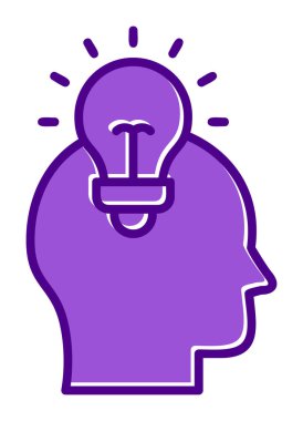ampul insan fikri ikon vektör illüstrasyon tasarımı
