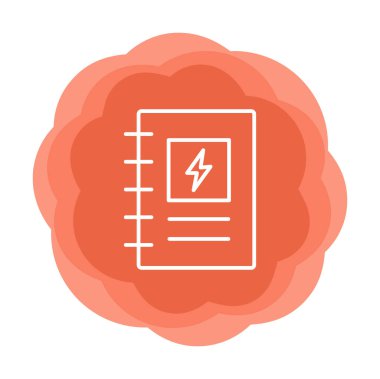 Şimşek simgesi, araştırma konsepti, vektör illüstrasyonlu not defteri