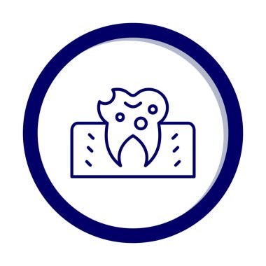 Diş Tedavi simgesi, vektör illüstrasyonu  