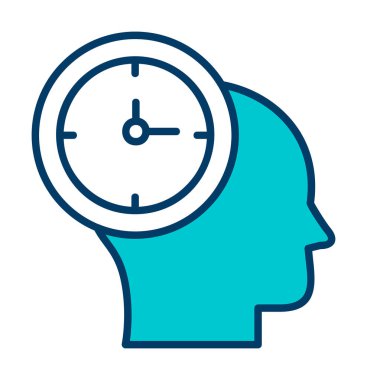 İnsan kafası ikonlu saat. vektör illüstrasyonu                          