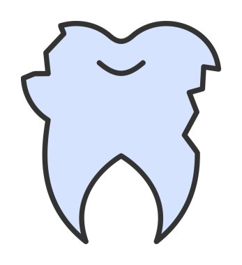 Kırık diş simgesi vektör illüstrasyonu 