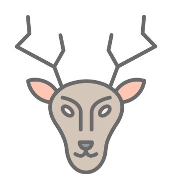 Geyik. Web simgesi basit illüstrasyon